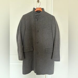 Men's Gray Hugo Boss Cashmere Wool Coat - 42 Regular